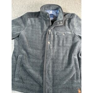 Tommy‎ Bahama fleece jaxkect gray soft lining zip and button large